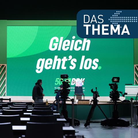 Vor Beginn der 50. Ordentlichen Bundesdelegiertenkonferenz der Grünen laufen die Vorbereitungen im Rhein-Main-Congress-Centrum in Wiesbaden