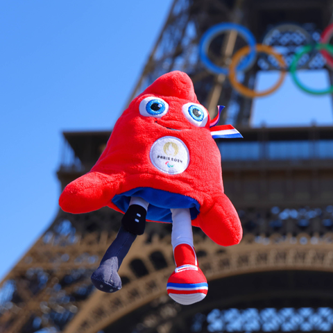 Paralympics-Maskottchen vor dem Eiffelturm