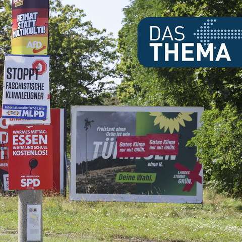 Wahlplakate verschiedener Parteien in Thüringen