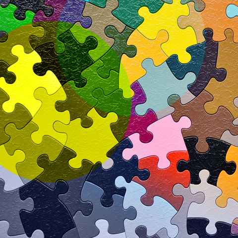 Ein Puzzle mit unterschiedlichen Farben