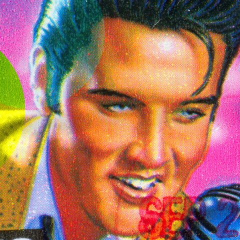 Eine Briefmarke mit Elvis Presley 